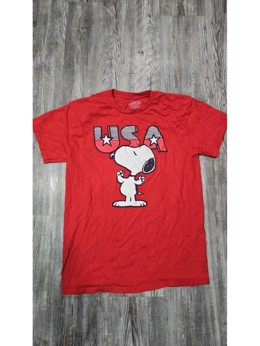 Peanuts USA Graphic T-Shirt Size M Red Patriotic Tee